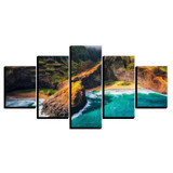 Painting HD Printed Canvas Wall Art Poster 5 Panel Kauai Hawaii Landscape Modular Pictures