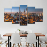 HD Art Modular Painting Poster Wall 5 Panel Beautiful City Night Scene Print Canvas Picture