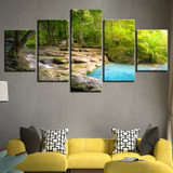 Canvas Decor Print HD Wall Art Poster 5 Panel Lake Tree Landscape Modular Picture Paintings