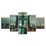Modular Painting Pictures Wall Art 5 Panel Brooklyn Bridge Canvas Modern Cuadros Printing