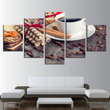HD Canvas Wall Art Poster 5 Panel Coffee Chocolate Modern Printed Pictures Painting