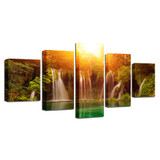 Modular HD Wall Picture Art 5 Panel Sunrise Falls Landscape Printed Modern Painting Canvas Posters