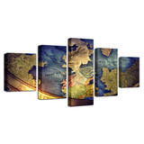 Pictures Printed HD Modern Canvas 5 Panel Map Landscape Painting Wall Art Poster Modular