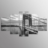 Modern Wall Art Posters Pictures 5 Panel George Washington Bridge Painting HD Printed