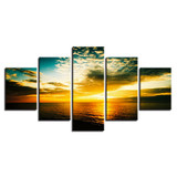 Wall Art Canvas Painting Cuadros 5 Panel Beautiful Sunset Landscape Modular Pictures  Prints