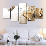 Painting Wall Art HD Modern Poster 5 Panel Butterfly Canvas Pictures Modular Printed Cuadros