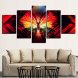 Printed Modular Art HD Pictures Canvas 5 Panel Butterfly Wall Poster Cuadros Painting