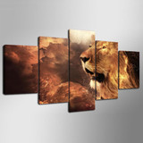 Canvas Art Prints abstract Poster Wall Modular 5 Panel Animal Lions Picture Modern Paintings Artwork