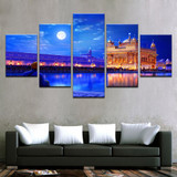 Canvas Wall Art HD Prints Painting Modular Pictures Frame 5 Pieces Indian Golden Temple Posters