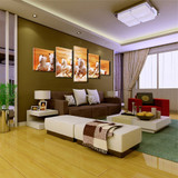 Canvas Poster HD Printed Wall Art Pictures Frame 5 Pieces Running Fine Horses At Sunset Scenery Painting