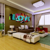 Modular Canvas Painting Wall Art HD Printed 5 Pieces Abstract Pictures Love Color Letters Poster