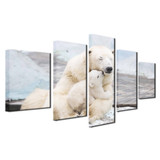 Modular Pictures Wall Art Modern Poster HD Printed 5 Pieces Polar Bears Love Embrace Together Canvas Paintings
