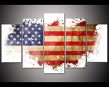 Wall Art Canvas Painting Style Wall Pictures Cuadros Moder Decoration Paintings 5 Pieces American Flag HD