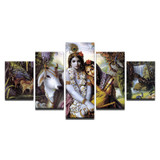 Canvas HD Prints Pictures 5 Pieces India Myth Krishna Vishnu Painting Wall Art Animal Poster