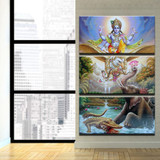 Canvas HD Print Poster Room 3 Pieces Vishnu Seated On Garuda Painting Wall Art Elephant Pictures
