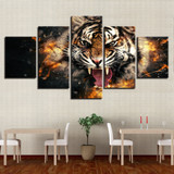 Canvas Paintings HD Prints 5 Pieces Roaring Tiger Pictures Abstract Animal Poster Wall Art Canvas Paintings HD Prints 5 Pieces Roaring Tiger Pictures Abstract Animal Poster Wall Art