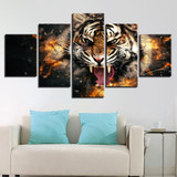 Canvas Paintings HD Prints 5 Pieces Roaring Tiger Pictures Abstract Animal Poster Wall Art Canvas Paintings HD Prints 5 Pieces Roaring Tiger Pictures Abstract Animal Poster Wall Art