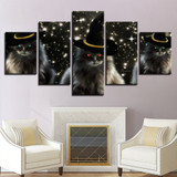 Canvas Pictures Home Wall Art 5 Pieces An Animal Cats With A Hat Paintings HD Prints Posters