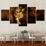 Canvas Paintings Modular Wall Art 5 Pieces Animal Lion Abstract Posters HD Prints Pictures