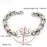 Stainless Steel Tree of Life Bracelet & Pendant Necklace Set