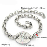 Stainless Steel Tree of Life Bracelet & Pendant Necklace Set