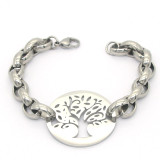 Stainless Steel Tree of Life Bracelet & Pendant Necklace Set