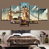 Canvas Paintings Living Room Wall Art 5 Pieces London City Tower Bridge Landscape Pictures HD Prints Poster