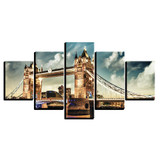 Canvas Paintings Living Room Wall Art 5 Pieces London City Tower Bridge Landscape Pictures HD Prints Poster
