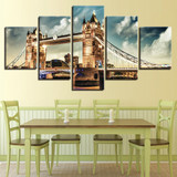 Canvas Paintings Living Room Wall Art 5 Pieces London City Tower Bridge Landscape Pictures HD Prints Poster