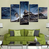 Canvas Pictures Wall Art 5 Pieces Eiffel Tower Paintings HD Prints Abstract Landscape Posters
