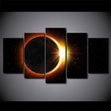 HD Printed 5 Piece Canvas Art Eclipse Painting Universe Wall Pictures