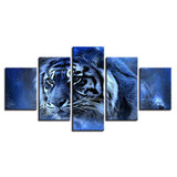Abstract Paintings Wall Art Modular Pictures 5 Pieces Animal Tiger Posters HD Prints Modern