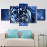 Abstract Paintings Wall Art Modular Pictures 5 Pieces Animal Tiger Posters HD Prints Modern