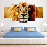 Canvas HD Prints Pictures Modular 5 Pieces Animals Lions Vintage Paintings Wall Art Posters