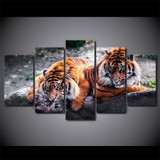 Wall Art Canvas Painting Style Wall Pictures 5 Panel Animal Tiger Landscape Modern Decoration Paintings