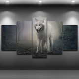 Modern Wall Art Poster Canvas HD Printed Painting 5 Panel Forest Animal Wolf Snow Fox Pictures
