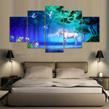 Canvas Painting Cuadros  Wall Art Pictures Painting Prints 5 Panel Animal Horse