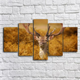 5 Panel Grassland Animal Reindeer Elk Wall Art Picture Canvas Print Wall Picture Printing On Canvas