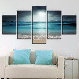 Canvas Wall Art Pictures 5 Pieces Sea Scenery With Beach Paintings Modular HD Prints Poster