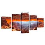 Canvas HD Prints Pictures Wall Art Poster 5 Pieces Sunshine Mountain Valley Landscape Paintings