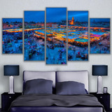 Modular Abstrac Wall Art Canvas Painting 5 Pieces Beauty Of Marrakech Nightlife Pictures HD Prints Poster