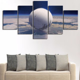 Canvas Abstract Painting Print Modern Picture Wall Art 5 Panel White Earth Space Galaxy Landscape Poster