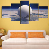 Canvas Abstract Painting Print Modern Picture Wall Art 5 Panel White Earth Space Galaxy Landscape Poster