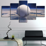 Canvas Abstract Painting Print Modern Picture Wall Art 5 Panel White Earth Space Galaxy Landscape Poster