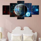 Modern Canvas HD Printed Painting Home Wall Art Pictures 5 Panel Galaxy Earth Moon Abstract Landscape Poster