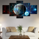 Modern Canvas HD Printed Painting Home Wall Art Pictures 5 Panel Galaxy Earth Moon Abstract Landscape Poster
