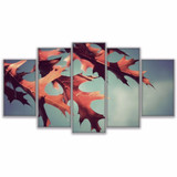 Canvas Paintings Modern Wall Art  5 Pieces Maple Leaves Landscape Poster Modular HD Prints Pictures