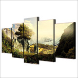 Painting HD Printed Canvas For Room Wall Art 5 Panels Poster Natural Paradise Landscape Pictures