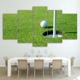 Canvas Painting Wall Art 5 Pieces Green Golf Course Pictures HD Printed Modular Golf Hole Posters