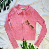 Pretty Pink Zipper Sweater